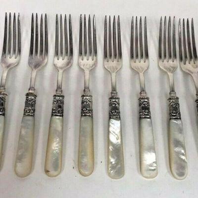 SM025: SET OF 8 FORKS STERLING SILVER AND MOTHER OF PEARL  https://www.ebay.com/itm/113936589084