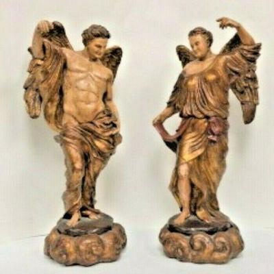 SM037: SET OF 2 LARGE ANGELS BY MARLO M.A.C. SCULPTURE LOCAL PICKUP  https://www.ebay.com/itm/123936554221
