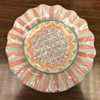 LAN712: Mackenzie Childs Hand Made Pottery Round Plate  https://www.ebay.com/itm/123956971266