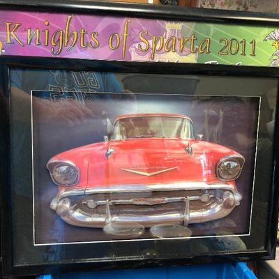 RM0352: Framed 3 D Corvette Art Local Pickup $35  - Only available offline at office
