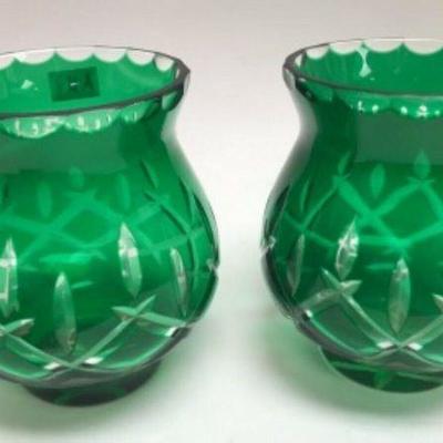 AH3011: TWIN GREEN GLASS VASE/ CANDLE VOLTIVE  https://www.ebay.com/itm/123983460784