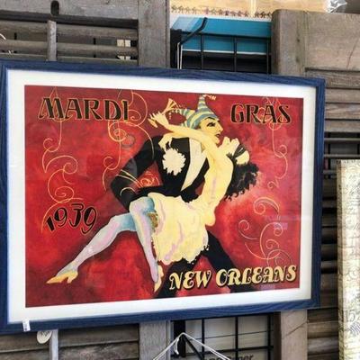 SP1574 Mardi Gras 1939 Art Framed 19â€x25â€ $35  - Only available offline at office