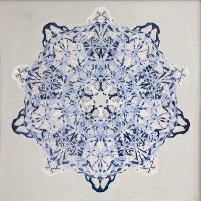 ML3059: Conner McManus Art: Blue Blot Mandala Giclee, Acrylic, & Resin on wood  https://www.ebay.com/itm/123974931571