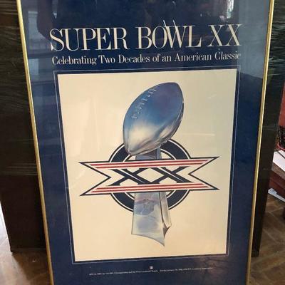 SL3020: Framed Super Bowl XX Poster  https://www.ebay.com/itm/113949369440 