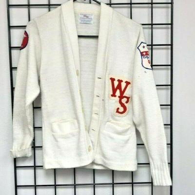 WY3004: VINTAGE 1971 WHITE SOX SWEATER 'CITY CHAMPS GRID' SIZE S  https://www.ebay.com/itm/123952007891