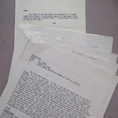 part of SPECIAL BID: 1st hand accounts of Nixon on the eve and morning of his Watergate Resignation