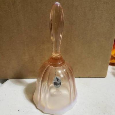 Fenton Apricot with Opalescent Rim Bell