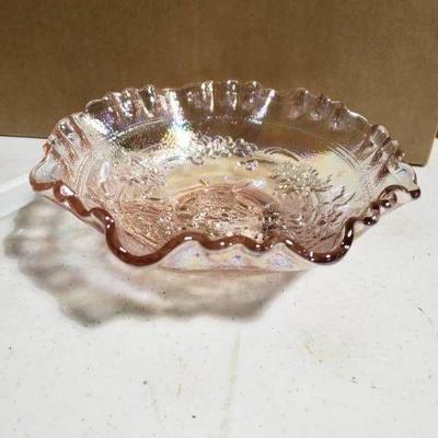 Imperial 8 Opalescent Pink Windmill Bowl