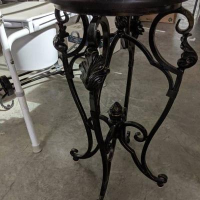Iron Plant Stand with Black Slate Top