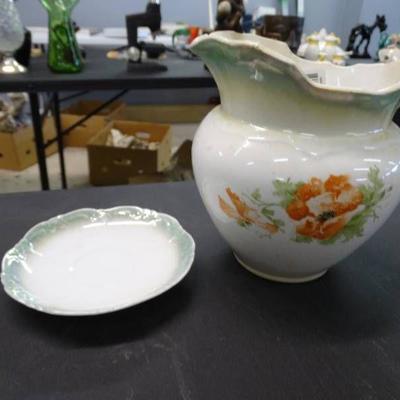 Floral Pitcher and Plate