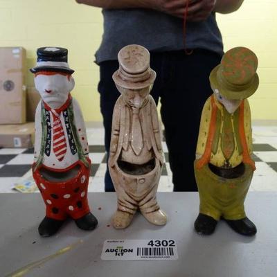 #Lot of 3 Sad Clown Figurines