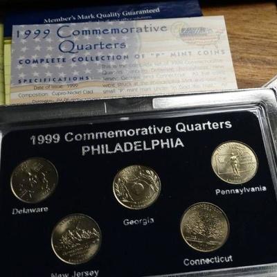 1999 commemorative quarters- Philadelphia in case