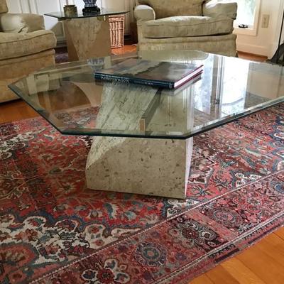 Glass and stone coffee table $175 