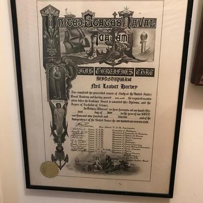 Naval Academy diploma $45