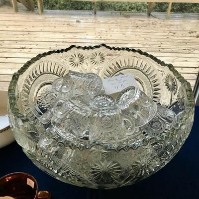 Punch bowl and 21 cups $45
2 sets available