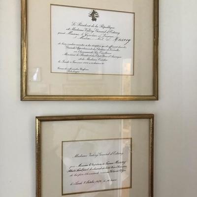 2 invitations for President d'Estaing $25 each