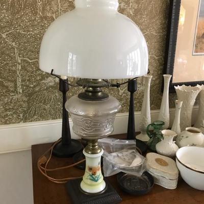 Converted oil lamp $55