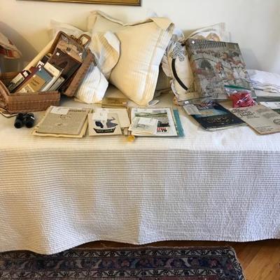 Twin bed and bed coverings and pillows $75