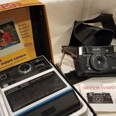 Vintage Minolta Hi-Matic and Kodak EK6 Cameras
