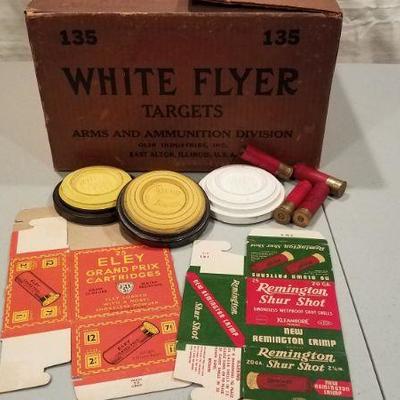 Vintage Clay Targets and Ammunition Boxes