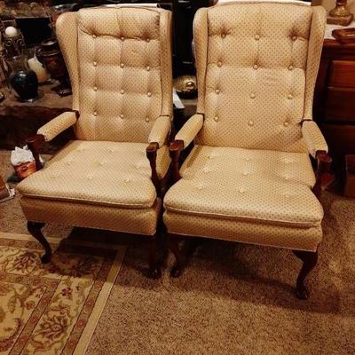 2 wingback chairs