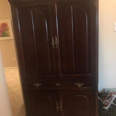Mahogany cabinets with shelves $50