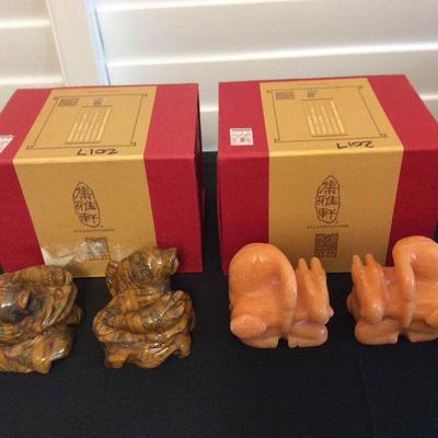 MME012 Chinese Carved Stone Animal Figurines