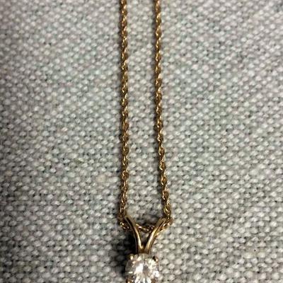 MME047  14KT Diamond Pendant and Chain