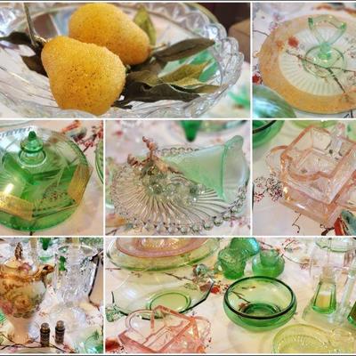 Glassware/Green Glass/Vaseline Glass