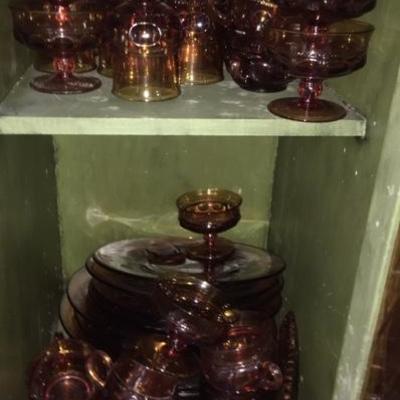 Amber Kings Crown Glass Dishware