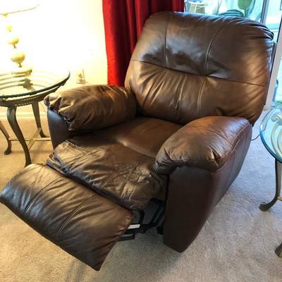 Brown Faux-leather manual Recliner - $95