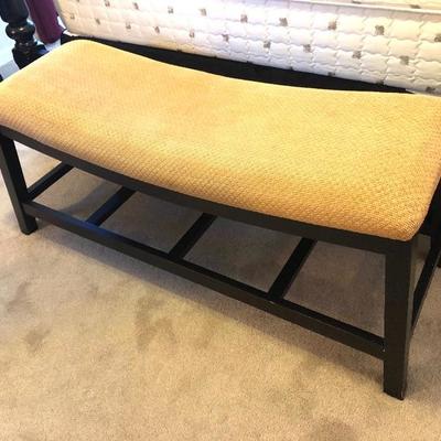 Black wood w/Upholstered seat Bedroom Bench - $110