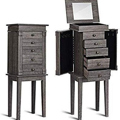 Giantex Standing Jewelry Armoire with Mirror