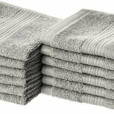 AmazonBasics Fade-Resistant Cotton Washcloths - Pa ...