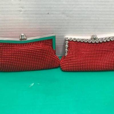 LOT OF 2 WOMEN'S CLUTH PURSE ( RED )