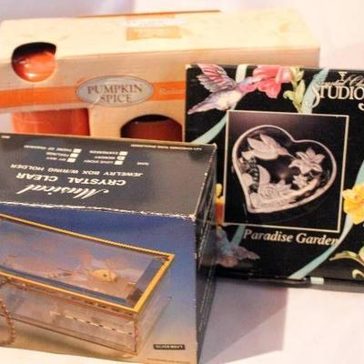 Misc. Home Decor Lot with Music Boxes & Candles