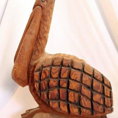 Hand Carved Wooden Pelican