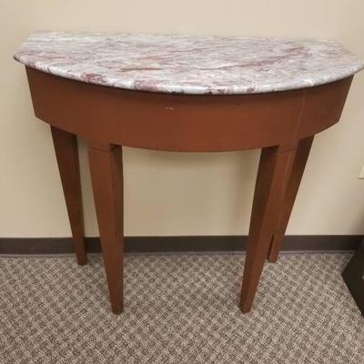 Half Moon table with marble top