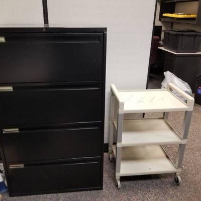 4 Tier File Cabinet, Rolling Cart