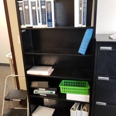Metal Bookcase, 2 Drawer File Cabinet