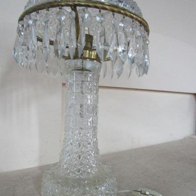 Cut Glass Dome Shade Lamp