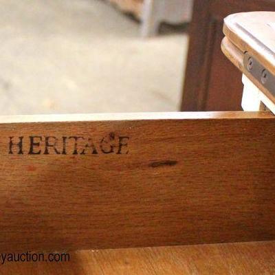  Distressed “Heritage Furniture” Flip Top 2 Drawer 4 Doorer with Natural Wood Top 