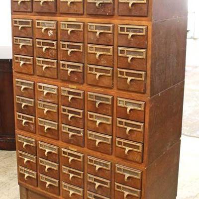  Walnut “Bro-Dart Industries, New Jersey” 
4 Stack Multi Drawer Index Drawer File Cabinet in Original Finish 