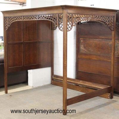  Mahogany â€œDrexel Furnitureâ€ Full Panel Queen Size Canopy Bed 