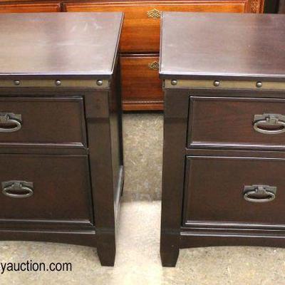  PAIR of Contemporary Decorator 2 Drawer Night Stands 