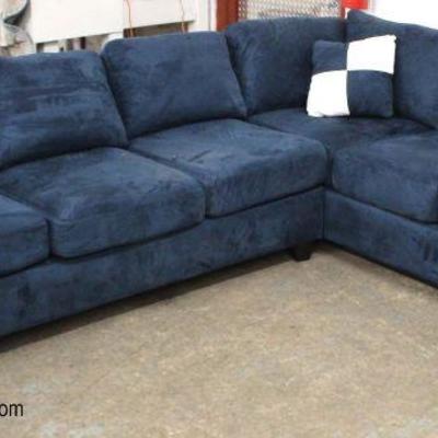  NEW Blue Upholstered Sectional Sofa Chaise 