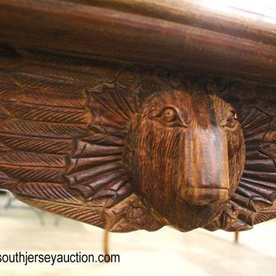 Highly Carved SOLID Mahogany Dining Room Table 
