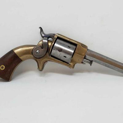 456: Allen & Wheelock Side Hammer .32 short Revolver
Serial number: 205 Barrel Length: 3.75