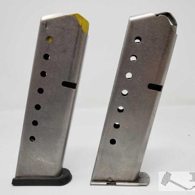 757:Two Smith & Wesson 45 Cal 8 Round Magazines
Two Smith & Wesson 45 Cal Magazines