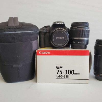 5506: Canon Rebel T1i Camera, Case, 50mm, 18-55mm and 75-300mm Lens
Canon Rebel T1i Camera, Case, 18-55mm and 75-300mm Lens
OS14-014051.6